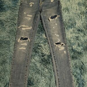 Aeropostale Ripped Light Blue Skinny Jeans